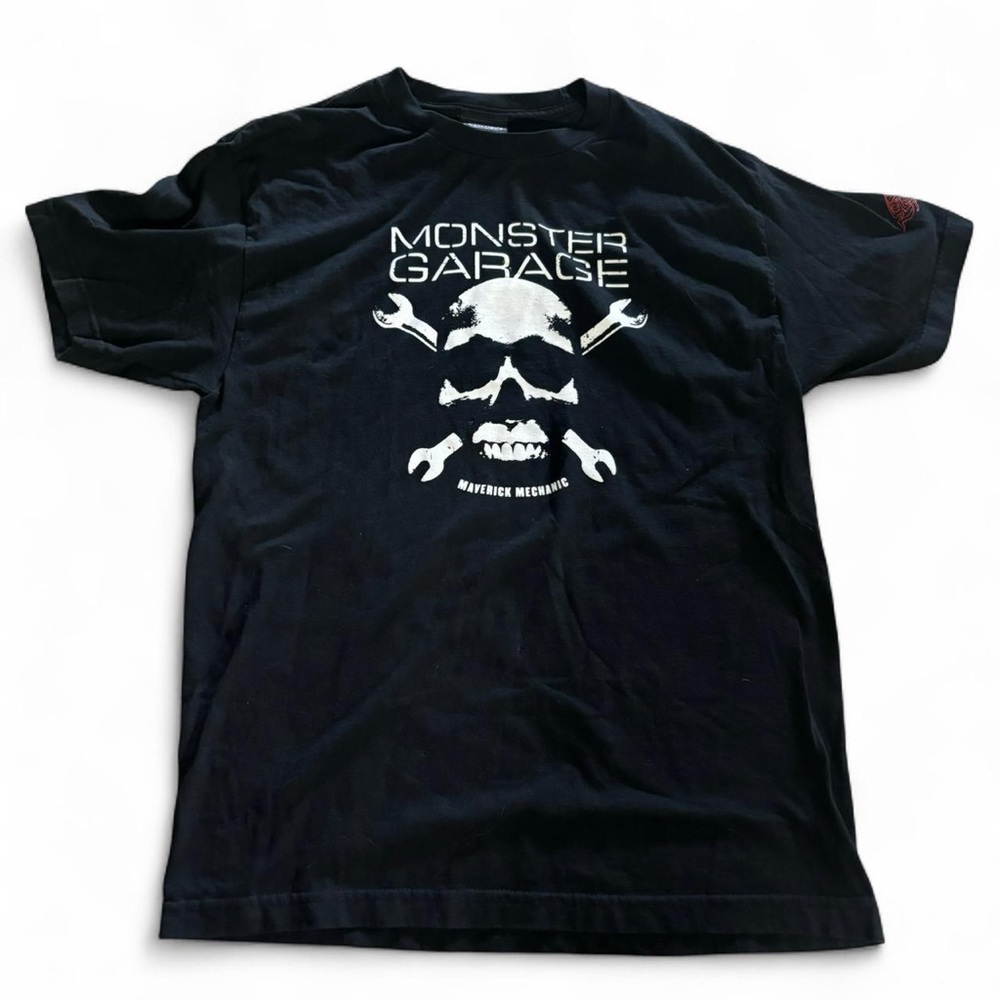 Vintage Black Monster Garage Maverick Mechanic Tee